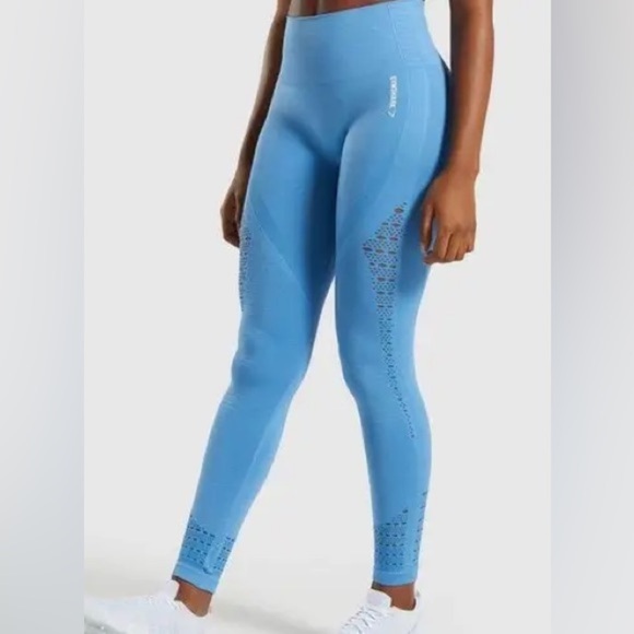 Gymshark Seamless Leggings Blue Medium - Picture 1 of 7